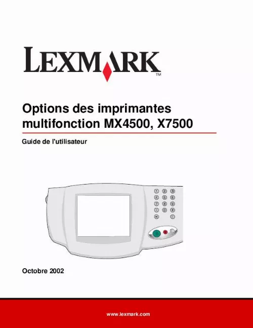 Mode d'emploi LEXMARK X4500 MFP
