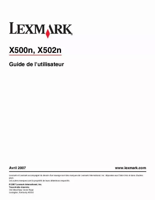 Mode d'emploi LEXMARK X500N