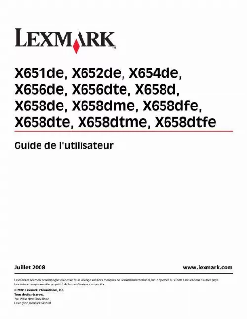 Mode d'emploi LEXMARK X656