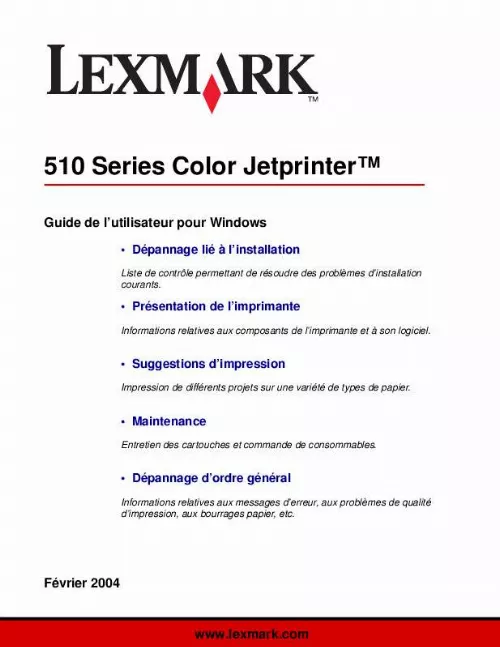 Mode d'emploi LEXMARK Z515