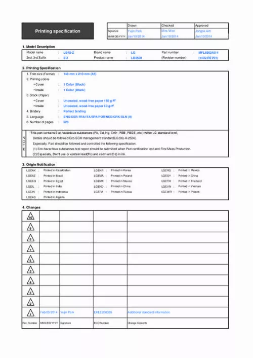 Mode d'emploi LG 28LB450B