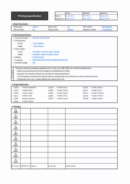 Mode d'emploi LG 32LB650V