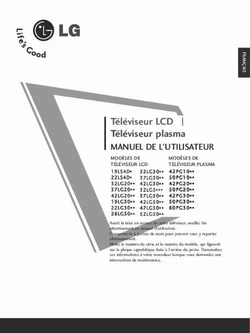 Mode d'emploi LG 32LG3000