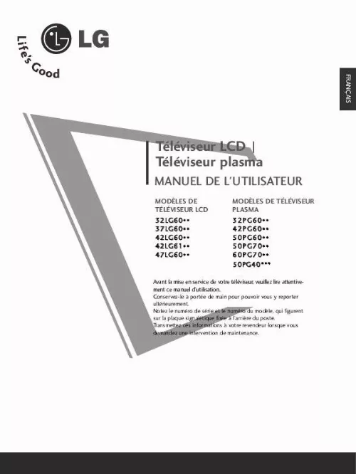 Mode d'emploi LG 42PG6010