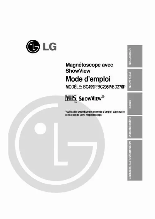 Mode d'emploi LG BC499P
