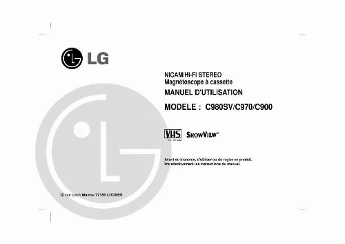 Mode d'emploi LG C900