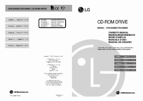 Mode d'emploi LG CRD-8400C