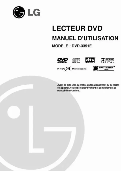 Mode d'emploi LG DVD-3351E
