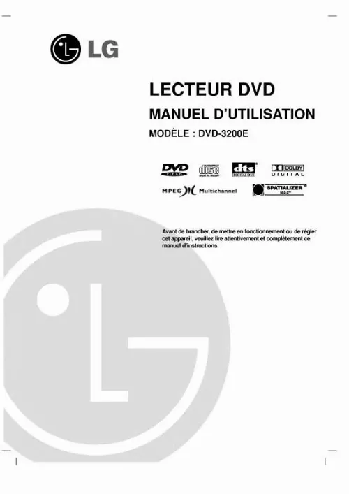 Mode d'emploi LG DVD3200E