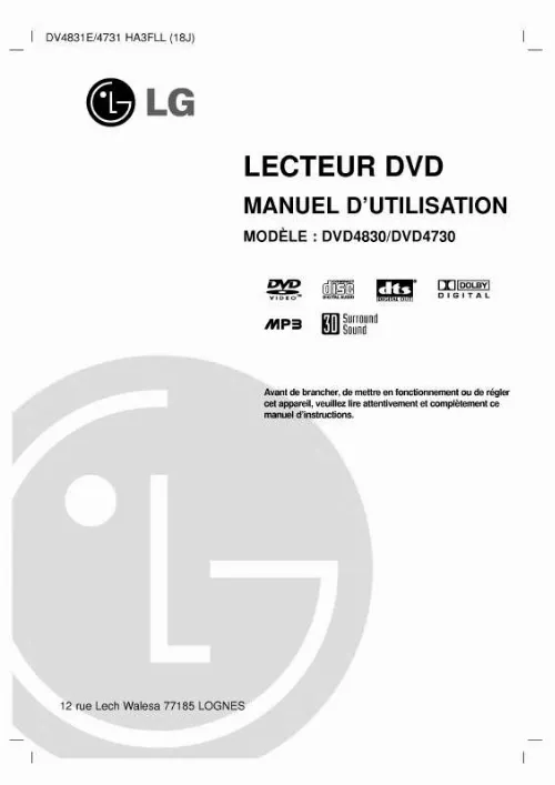 Mode d'emploi LG DVD4800