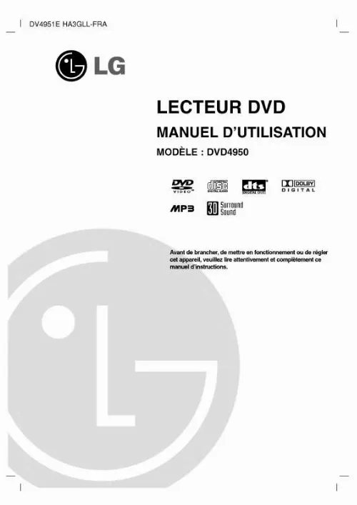 Mode d'emploi LG DVD4900