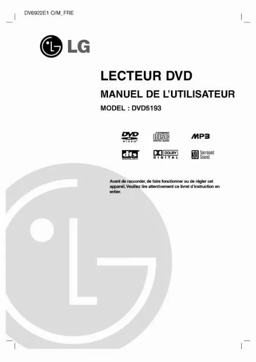 Mode d'emploi LG DVD5193