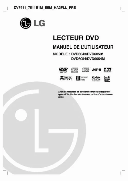 Mode d'emploi LG DVD6054M