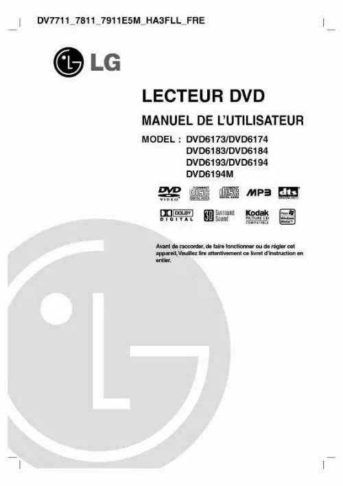 Mode d'emploi LG DVD6174