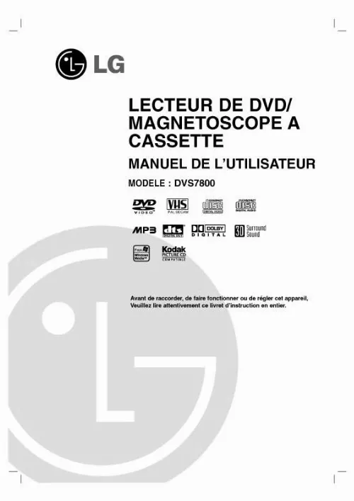 Mode d'emploi LG DVS7800