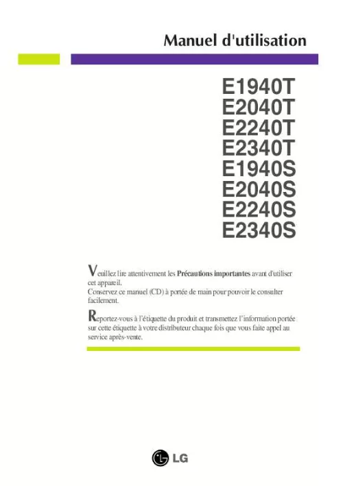 Mode d'emploi LG E1940T