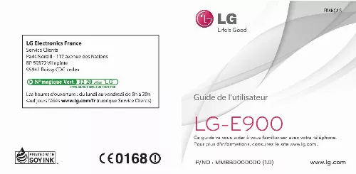 Mode d'emploi LG E900
