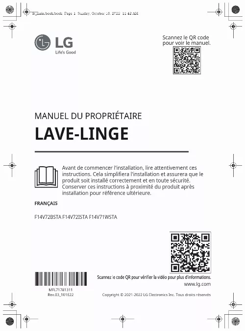 Mode d'emploi LG F14V71WSTA.9V71WH