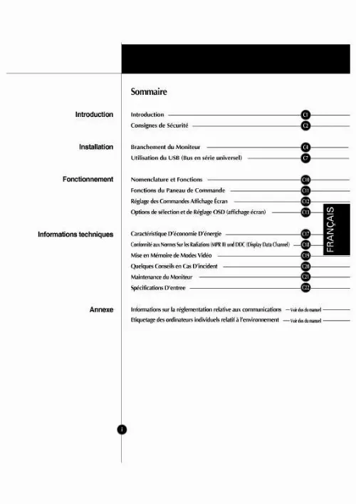 Mode d'emploi LG FLATRON 915FT PLUS(FB915BP)