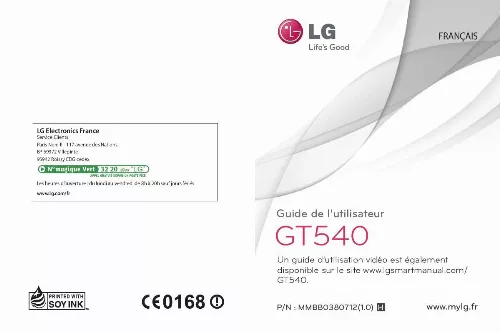 Mode d'emploi LG GT540