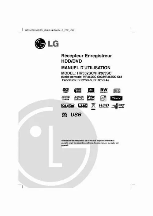 Mode d'emploi LG HR352SC-S02