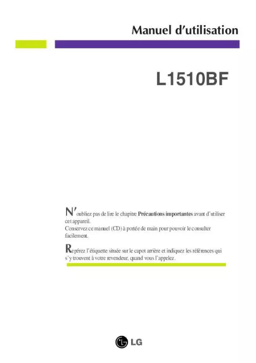 Mode d'emploi LG L1510BF-SV