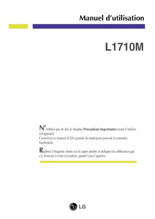 Mode d'emploi LG L1710MM