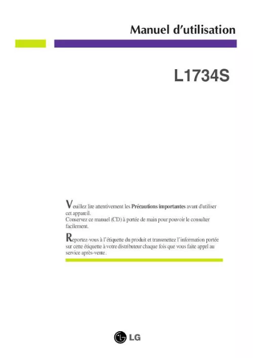 Mode d'emploi LG L1734S-SN