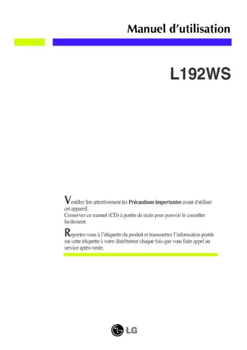 Mode d'emploi LG L192WS-SN