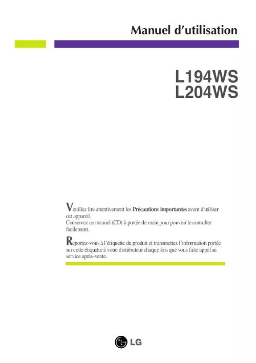 Mode d'emploi LG L194WS-BF