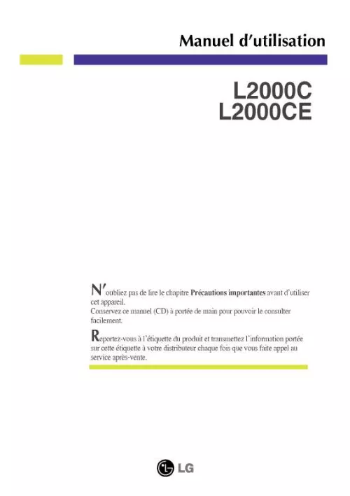 Mode d'emploi LG L2000CE-SF