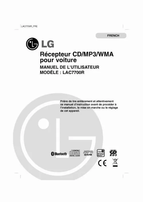 Mode d'emploi LG LAC7700R