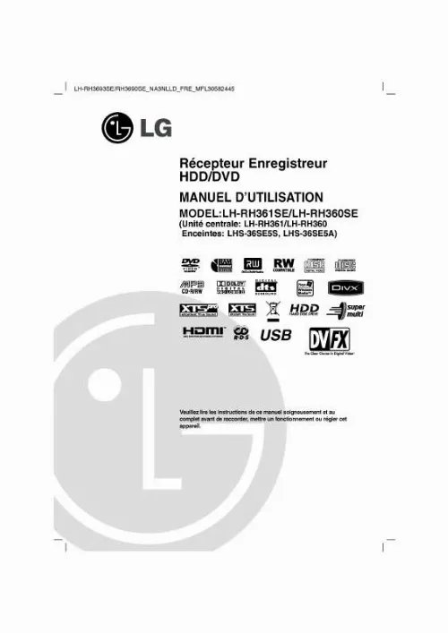 Mode d'emploi LG LH-RH360SE