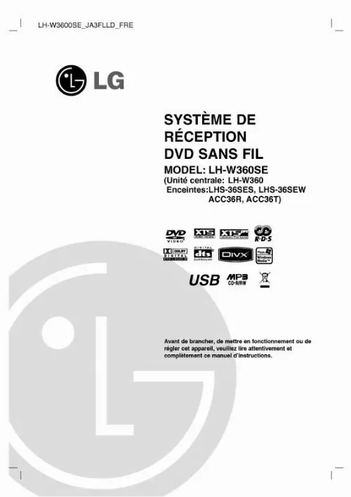 Mode d'emploi LG LH-W360SE