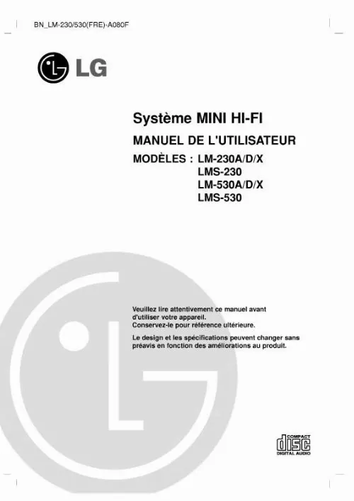 Mode d'emploi LG LM-230D