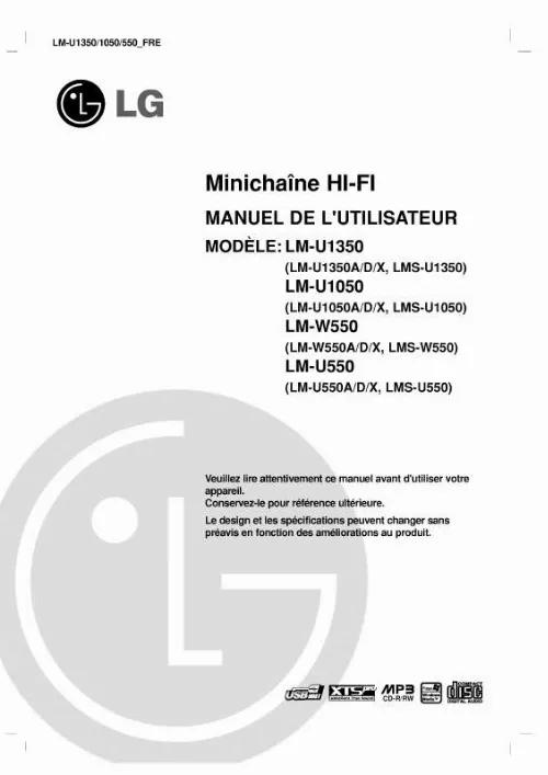 Mode d'emploi LG LM-U1350D