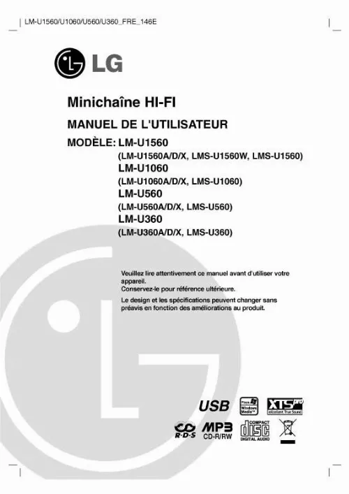 Mode d'emploi LG LM-U1560D