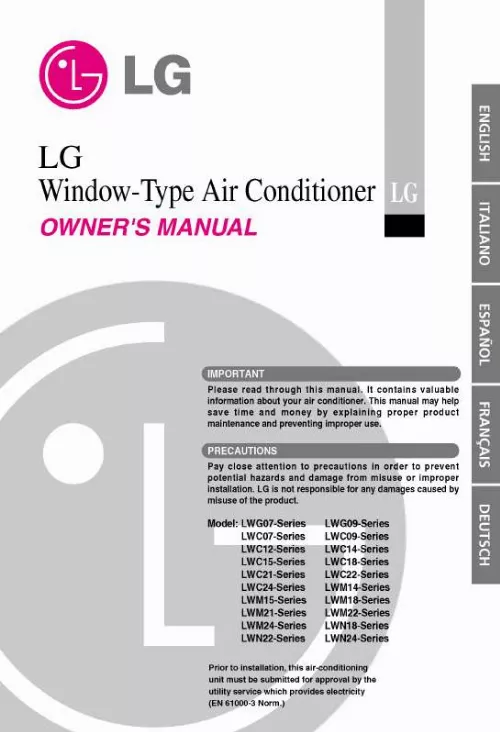 Mode d'emploi LG LWM1860BFG