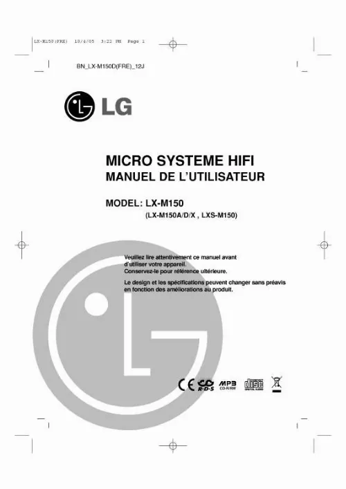 Mode d'emploi LG LX-M150D