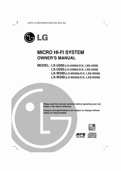 Mode d'emploi LG LX-U550D
