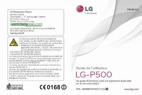 Mode d'emploi LG P500