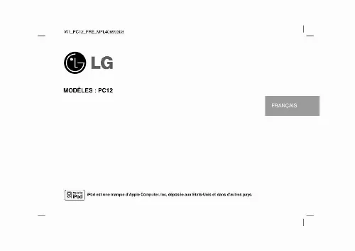 Mode d'emploi LG PC12SQ