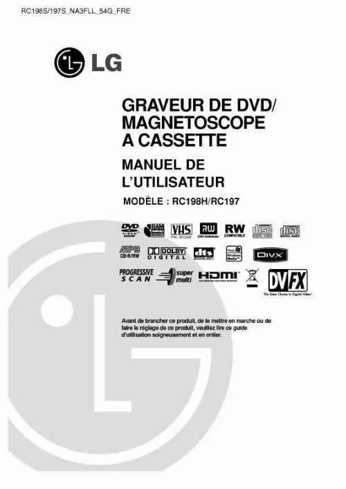 Mode d'emploi LG RC197