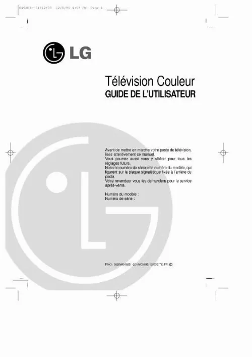 Mode d'emploi LG RZ-21FB55RX