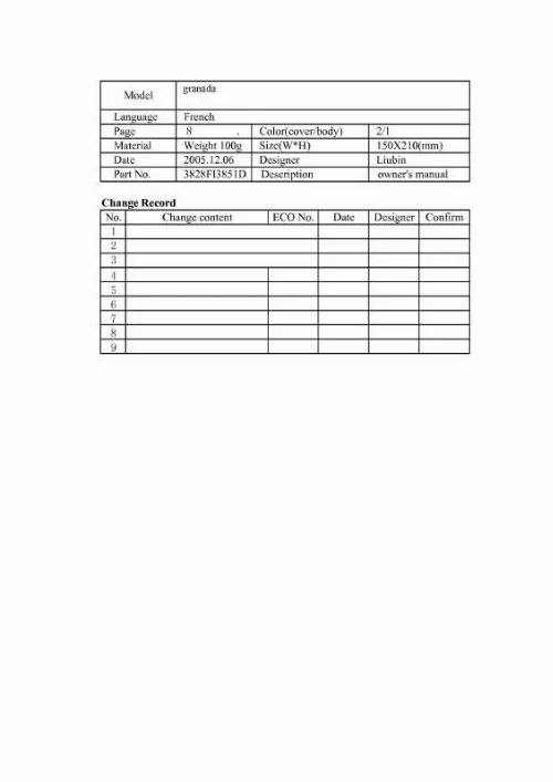 Mode d'emploi LG V-CP872STN