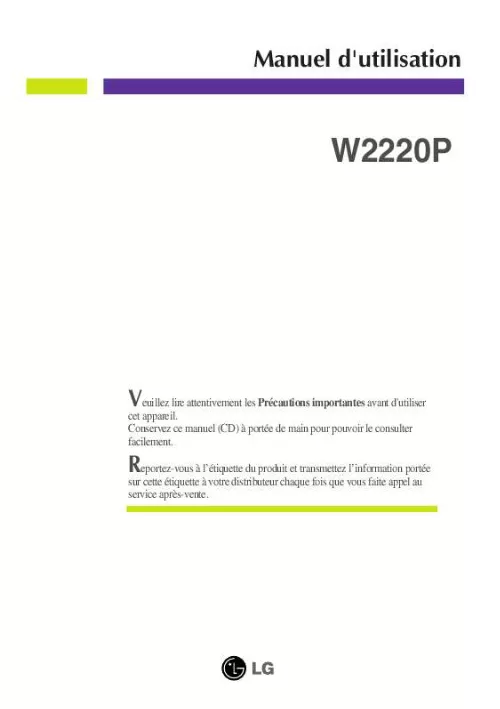Mode d'emploi LG W2220P