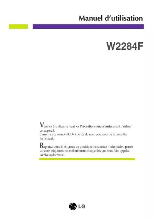 Mode d'emploi LG W2284F-PF