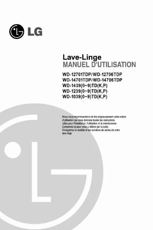 Mode d'emploi LG WD-12701TDP