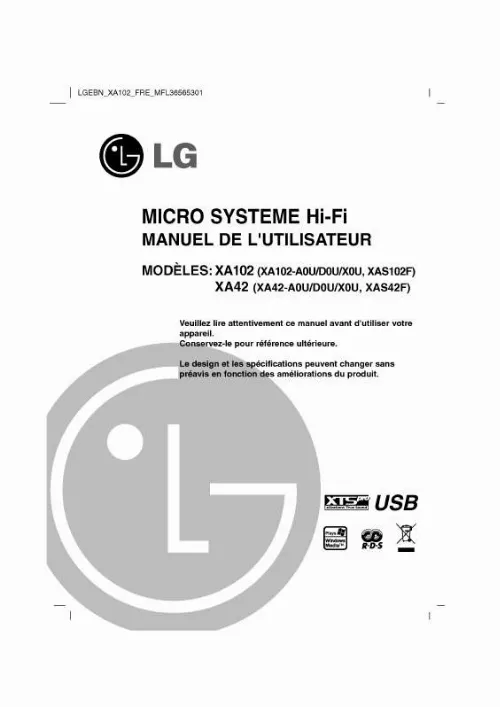 Mode d'emploi LG XA102