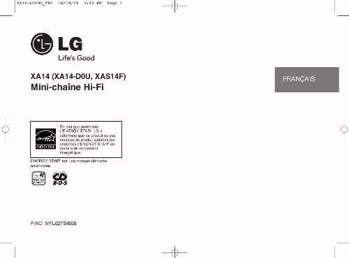 Mode d'emploi LG XA14